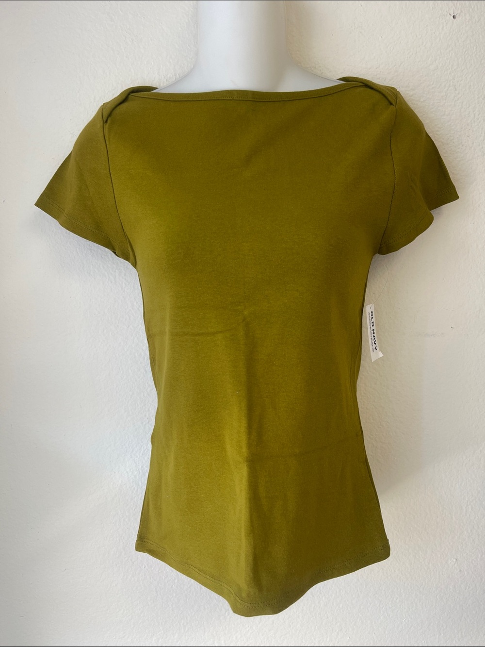 Old Navy Olive Boatneck Short Sleeve Tee